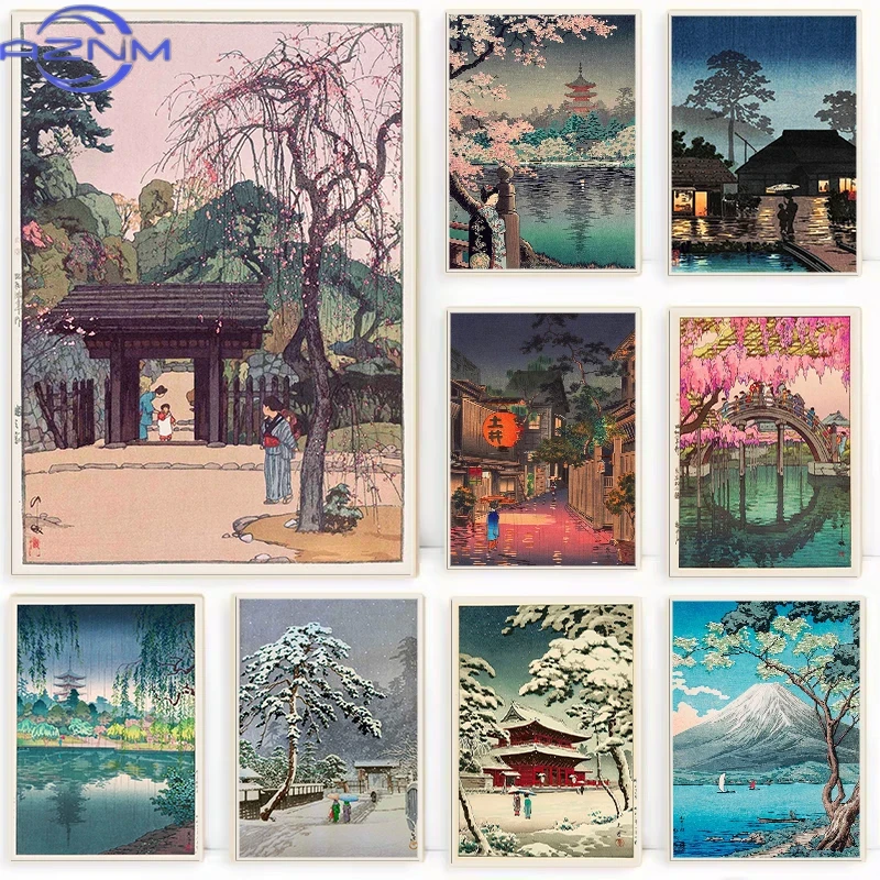 AZNM レトロ浮世絵伝統的な日本ポスター東京日本のイラスト - Japanese Tokyo Lifestyle のレビューと価格