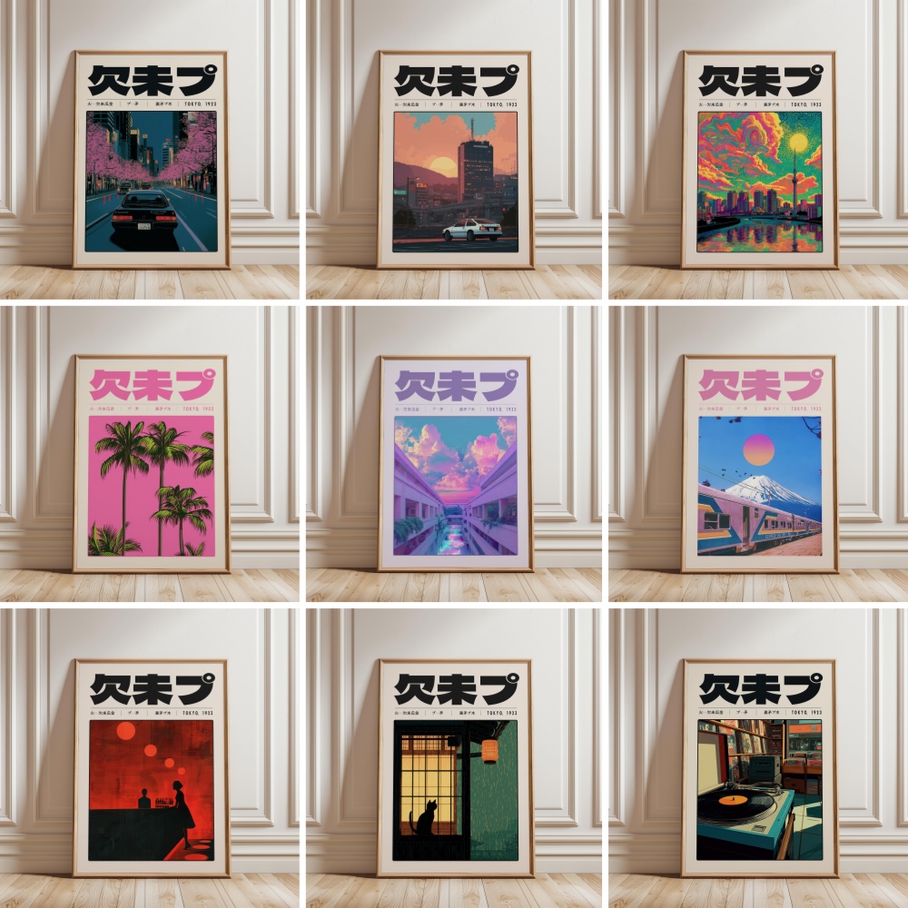 Y2K インディー文化日本パターン和風東京ベイパーワープポス - Japanese Tokyo Lifestyle のレビューと価格