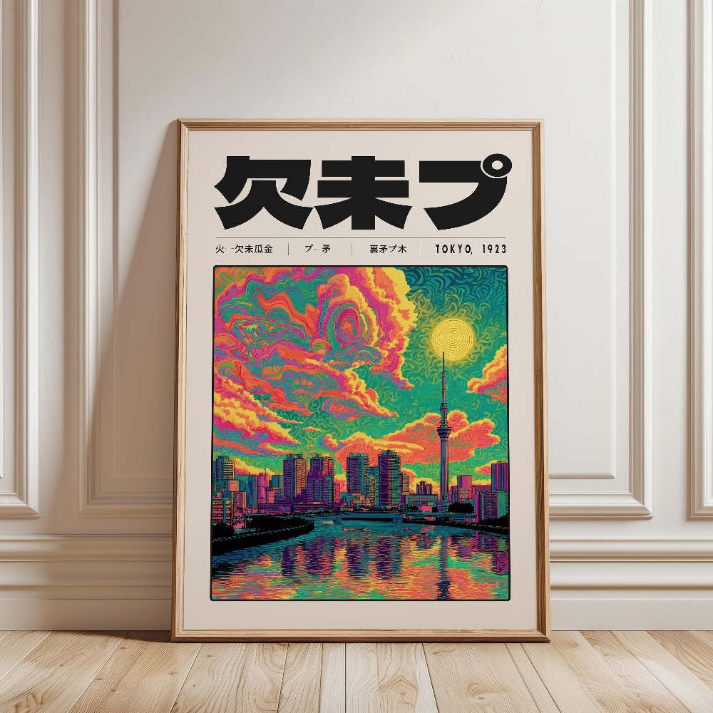 Y2K インディー文化日本パターン和風東京ベイパーワープポス - Japanese Tokyo Lifestyle のレビューと価格